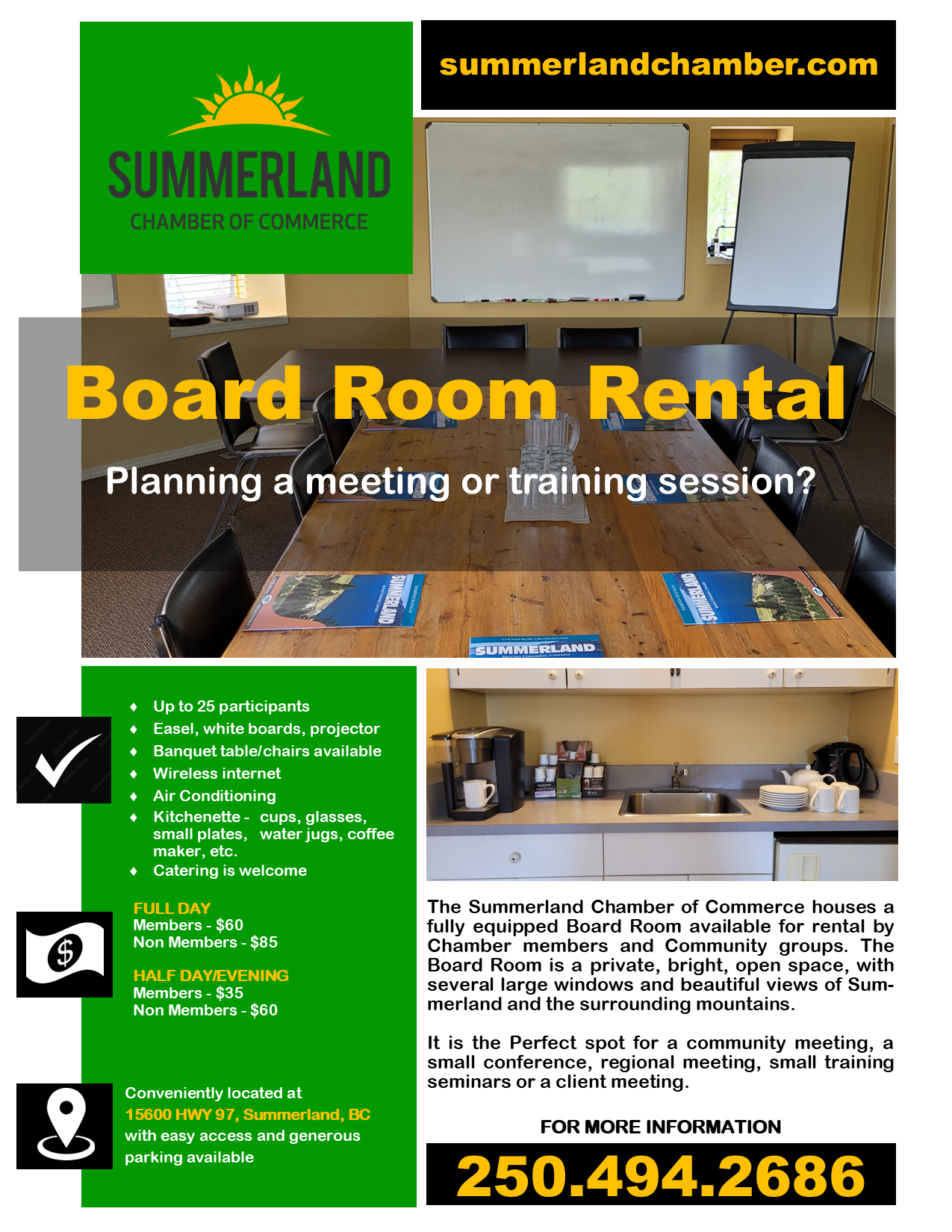 Boardroom Rental flyer